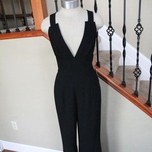 MISS OHIO USA: GIANNI BINI: Black V Neck Cross Back Jumpsuit
